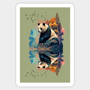 Panda Reflections Sticker